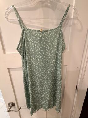 See You Monday Mint Green Floral Tank Dress